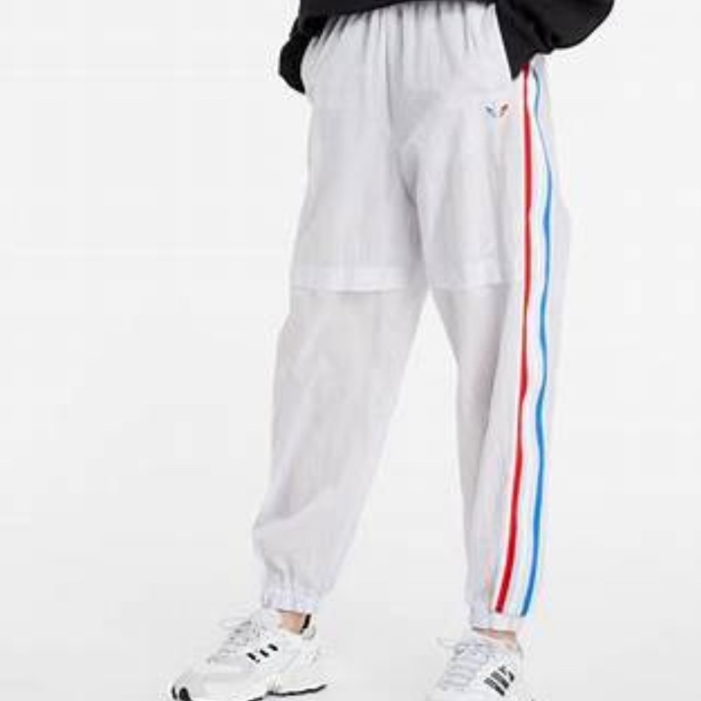 NWT white Adidas track pants. LG